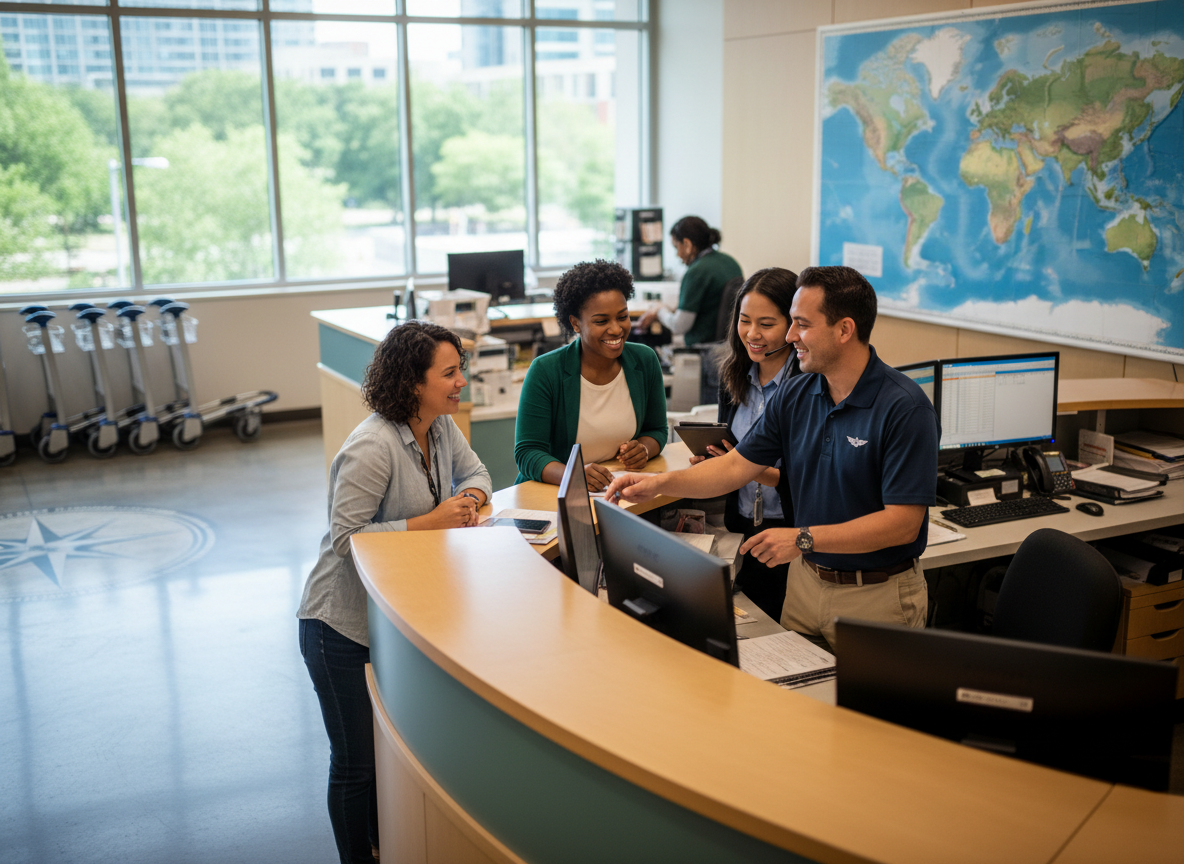 The Atlanta Flight Support Desk team at work in Atlanta